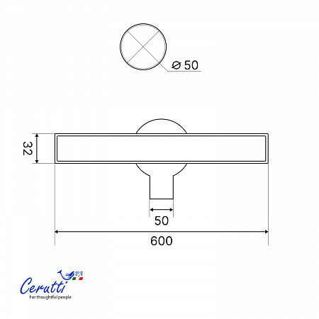 Душевой трап Ceruttispa CT1003 (32х600) цвет хром