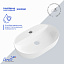 Раковина накладная Ceruttispa CR0076 (500х380х120) белая, овальная, с отверстием под смеситель