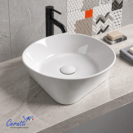 Раковина накладная Ceruttispa CR9019 (420х420х140) белая, круглая