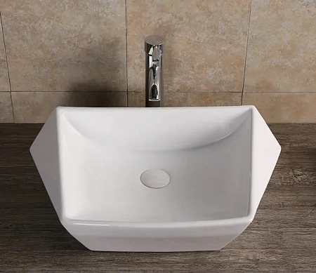 Раковина накладная Ceruttispa CR7065 (600х410х155) белая, асимметричная
