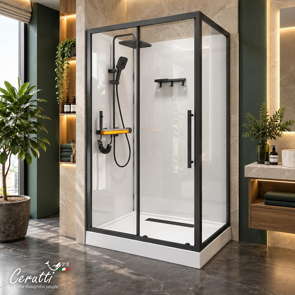 Душевая кабина Ceruttispa МАЙЕЛЛА (MAIELLA) 120GG (80х120x212) с душевой системой ЛЕАНДРО (LEANDRO) 