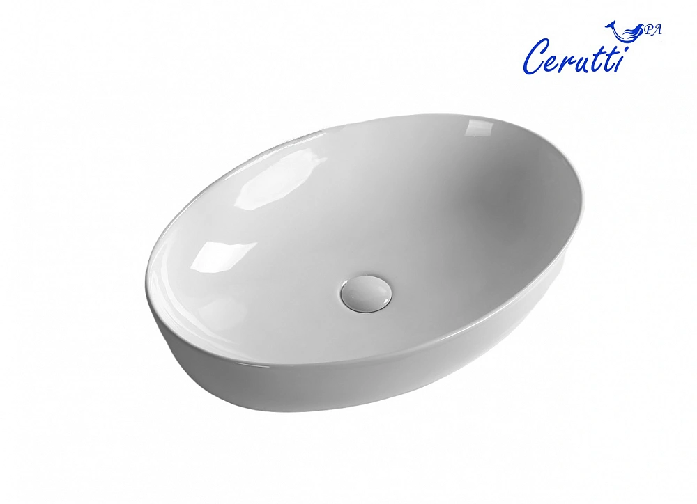Раковина накладная Ceruttispa CR8023 (610х410х145) белая, овальная