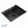 Кухонная мойка Ceruttispa ГЛОРИЯ (GLORIA) 60B nano black (графит) из нержавеющей стали (600х500х220)  