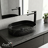 Раковина накладная Ceruttispa CR0055B MMB2 (500х350х120) мрамор матовый черный, овальная