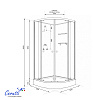 Душевая кабина Ceruttispa БЕРНИНА (BERNINA) 91 (90x90x200) с душевой системой ДЕЦИО (DECIO)