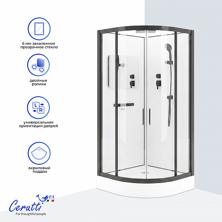 Душевая кабина Ceruttispa ВИВА (VIVA) 91B (90x90x215)