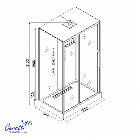Душевая кабина Ceruttispa АМИ (AMI) 120GG (120x80x210)