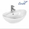 Раковина накладная Ceruttispa CR7003 (600х395х220) белая, овальная, с отверстием под смеситель