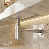 Сифон для раковины Ceruttispa CT1018 из нержавеющей стали, квадратный, цвет хром, с горизонтальным выпуском, регулируемой верхней частью