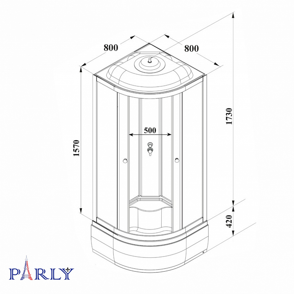 Душевая кабина PARLY BETT B821 (80х80х215)