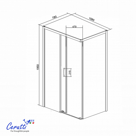 Душевое ограждение Ceruttispa ВИТО (VITO) 110BF L (110x80x195)