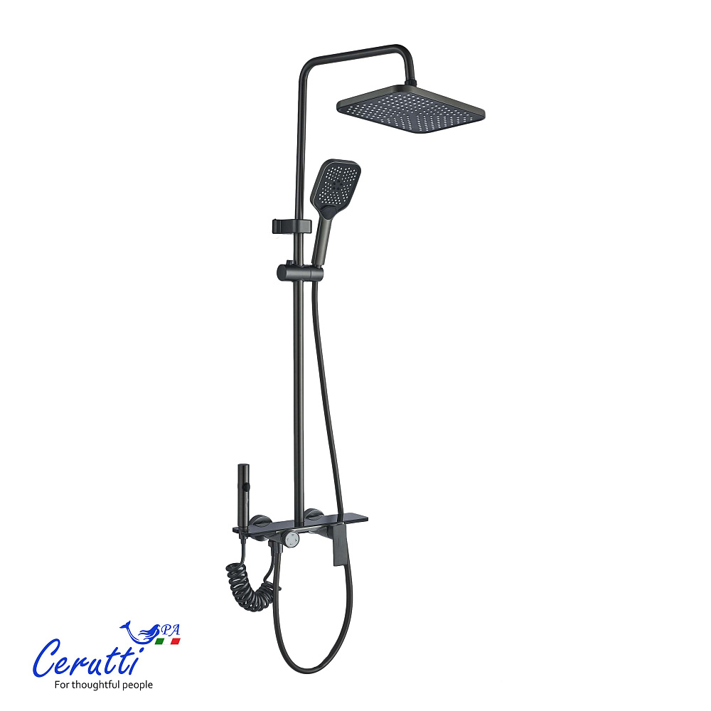 Душевая стойка Ceruttispa НАННИ (NANNI) цвет графит 