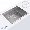 Кухонная мойка Ceruttispa ГЛОРИЯ (GLORIA) 60 nano embos (матовый хром) из нержавеющей стали (600х500х220)  