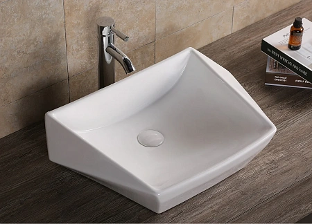 Раковина накладная Ceruttispa CR7065 (600х410х155) белая, асимметричная