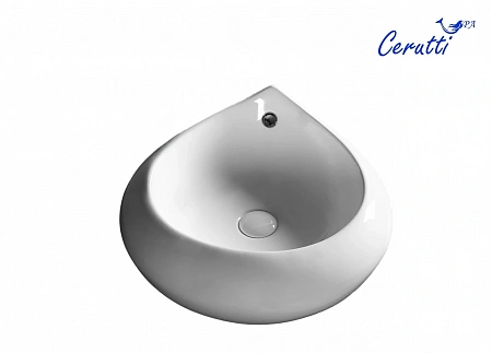 Раковина накладная Ceruttispa CR045E (475х470х180) белая, форма капли