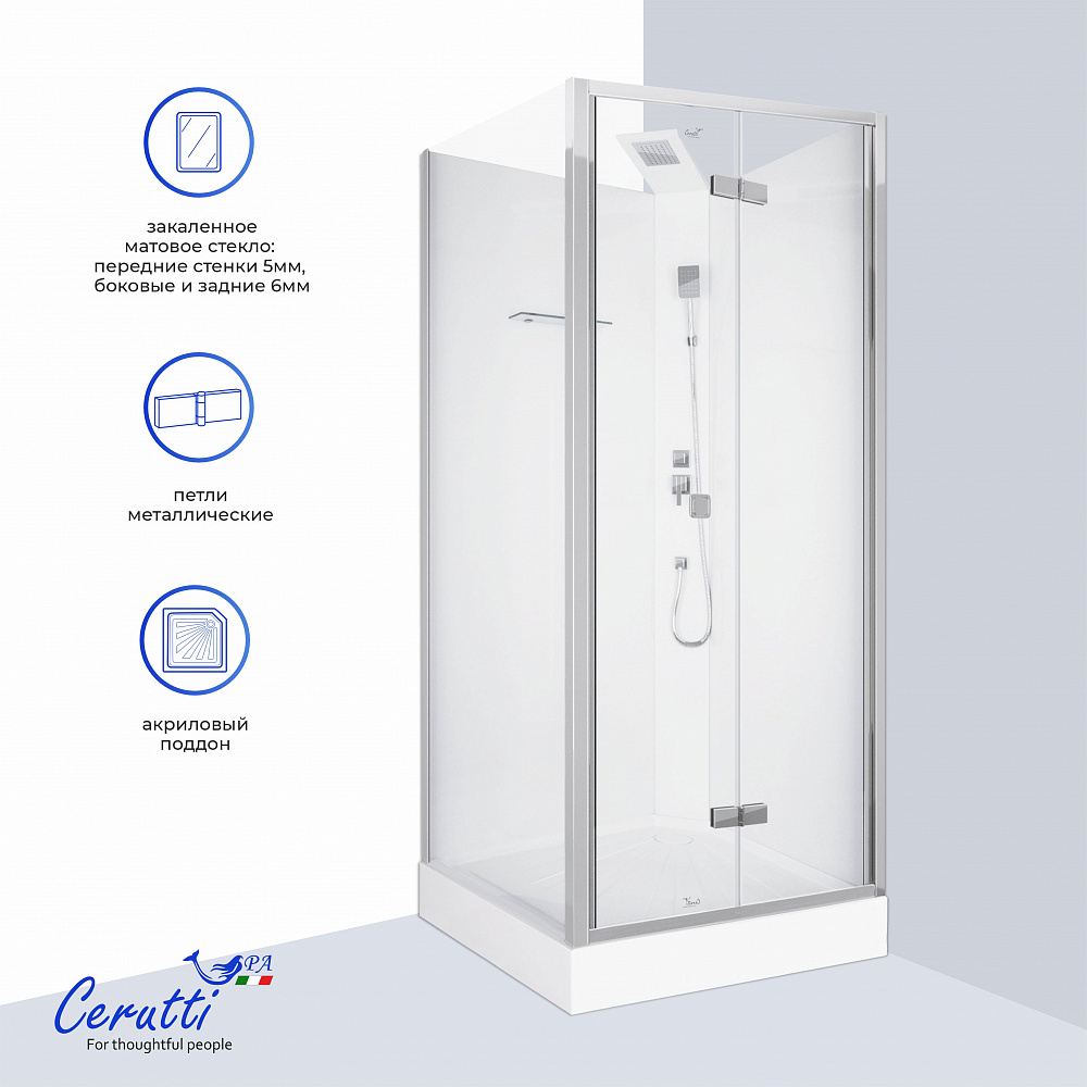Душевая кабина Ceruttispa БЕЛЛА (BELLA) 90T (90x90x215-225)