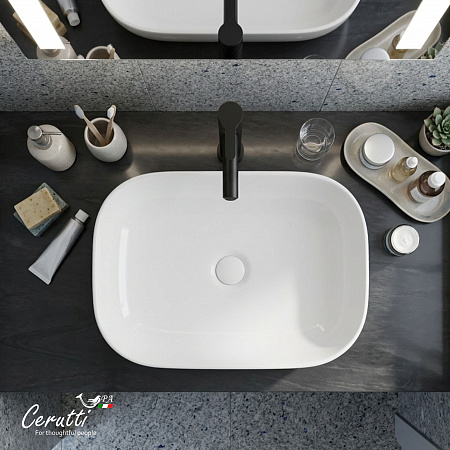 Раковина накладная Ceruttispa CR0078B (460х330х135) белая, прямоугольная