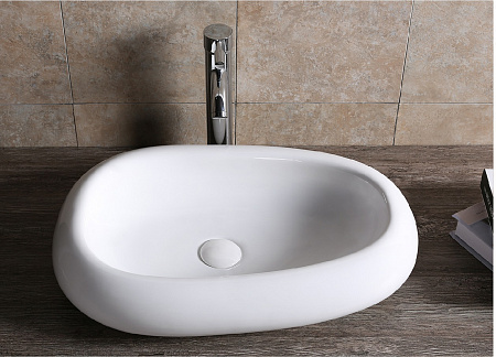 Раковина накладная Ceruttispa, CR7041B (600х400х150) белая, асимметричная