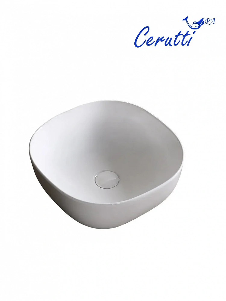 Раковина накладная Ceruttispa CR0077(410х410х145) белая, квадратная