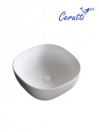 Раковина накладная Ceruttispa CR0077(410х410х145) белая, квадратная