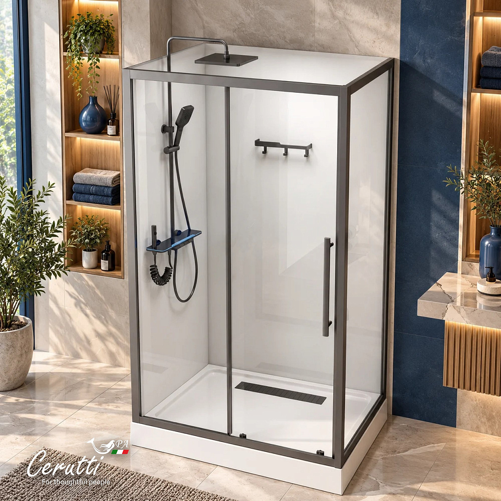 Душевая кабина Ceruttispa МАЙЕЛЛА (MAIELLA) 120GG (80х120x212) с душевой системой ФЛАВИО (FLAVIO) 